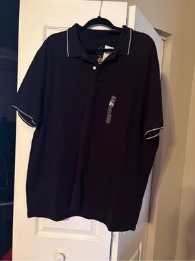 St. John's Bay Black Polo with White Trim